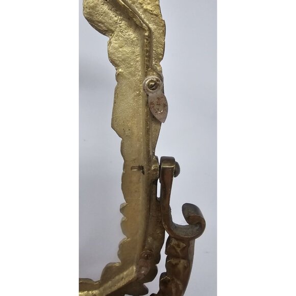 **$OLD**Vanity Makeup Mirror Pic Frame Antique MCM Brass Swivel 15" *No Mirror - Picture 7 of 10